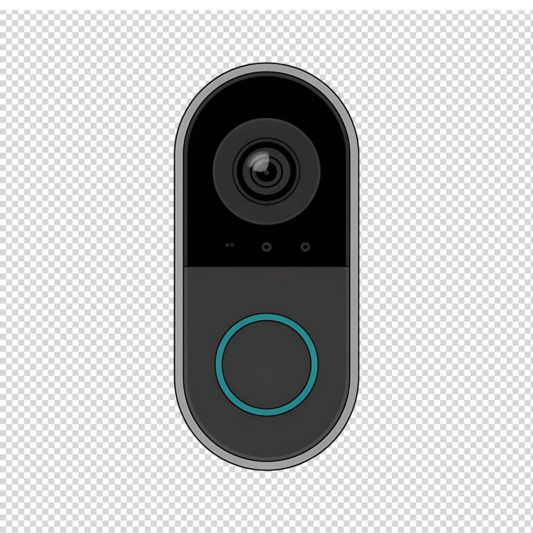 Best doorbell camera with 2K HD video mounted on modern home entrance showing smartphone app displaying live visitor feed and smart detection features