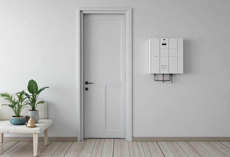 Modern smart electrical panel mounted on wall with digital display showing real-time energy monitoring and circuit controls for home energy management Modern smart electrical panel mounted on wall with digital display showing real-time energy monitoring and circuit controls for home energy management Electrical panels, federal pacific electrical panels, smart electrical panels, commercial electrical panels