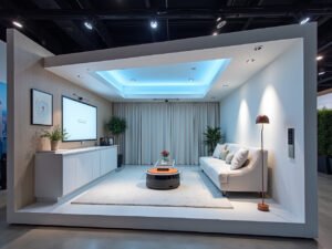 CES 2026 smart home technology showcase with connected gadgets, smart displays, and futuristic home automation products